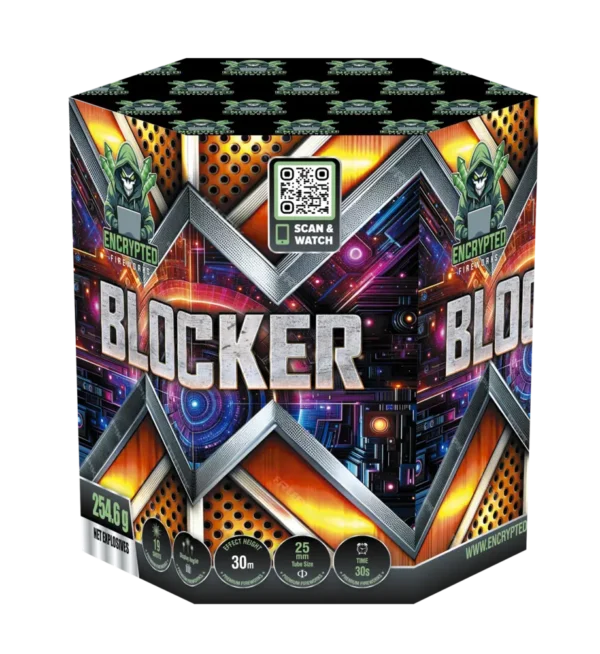 Blocker 19 shot F2 barrage firework gold effects Scotland delivery