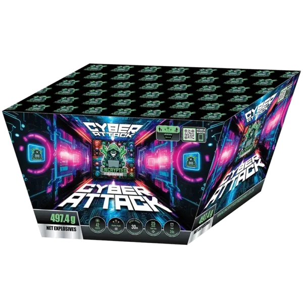 Cyber Attack 42 shot F2 barrage firework Scotland delivery