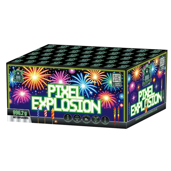 Pixel Explosion 74 shot firework barrage Scotland delivery