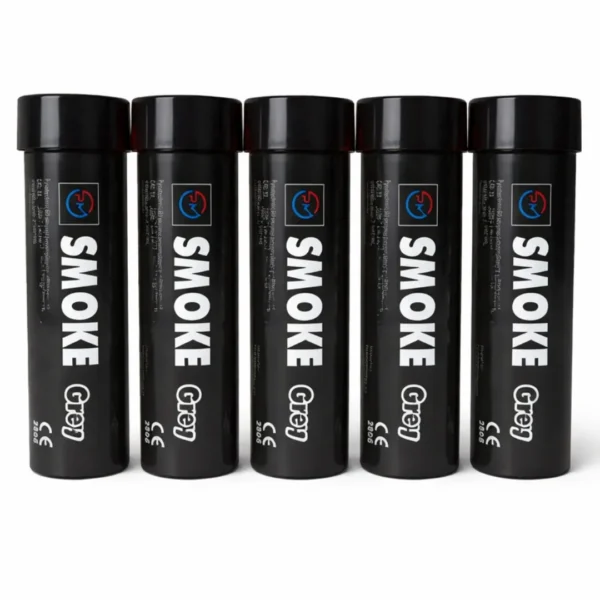 Black-_-Grey-Smoke-Flare-5-Pack.webp Grey Smoke Flare 90 Seconds – Wire Pull Dark Effect Smoke Bomb