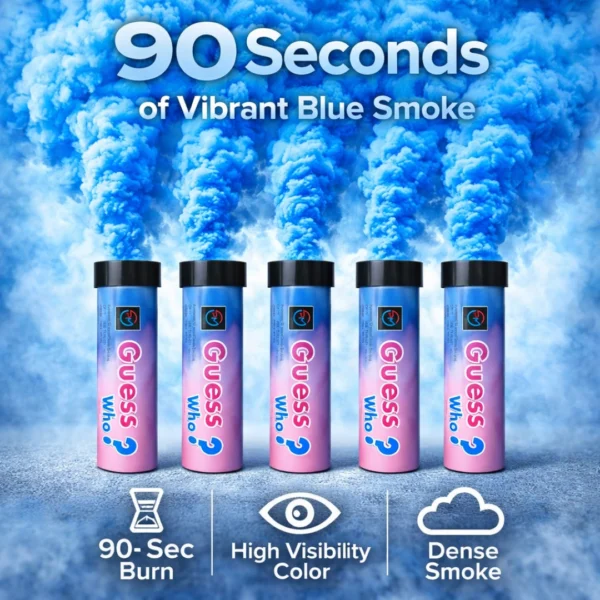 Blue-Gender-Reveal-Smoke-Flare-5-Pack-Information.webp Blue Gender Reveal Smoke Flare 90 Seconds – Boy Reveal Smoke Bomb