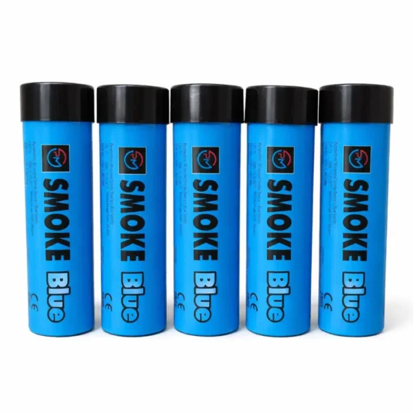 Blue-Smoke-Flare-5-Pack.webp Blue Smoke Flare 90 Seconds – Wire Pull Colour Smoke Bomb