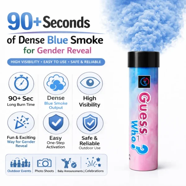 Gender-Reveal-Blue-Smoke-Flare-90-Seconds-2.webp Blue Gender Reveal Smoke Flare 90 Seconds – Boy Reveal Smoke Bomb