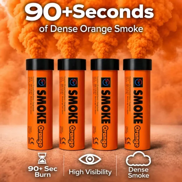 Orange-Smoke-Flare-4-Pack-Information.webp Orange Smoke Flare 90 Seconds – Wire Pull High Visibility Smoke Bomb