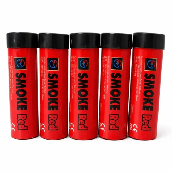 Red-Smoke-Flare-5-Pack.webp Red Smoke Flare 90 Seconds – Wire Pull High Impact Smoke Bomb