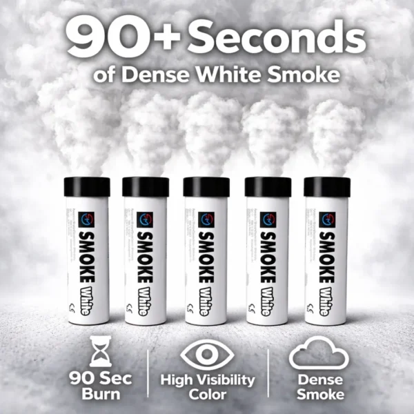 White Smoke Flare 90 Seconds – Wire Pull Clean Effect Smoke Bomb