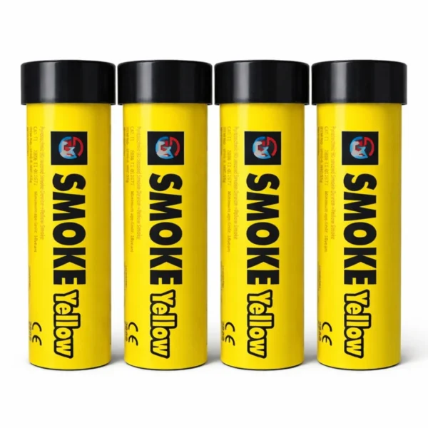 Yellow-Smoke-Flare-4-Pack.webp Yellow Smoke Flare 90 Seconds – Wire Pull High Visibility Smoke Bomb